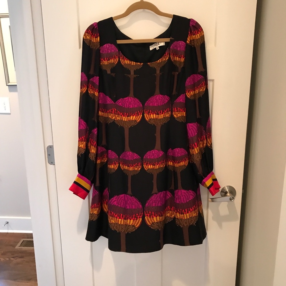 Tibi long sleeve silk dress